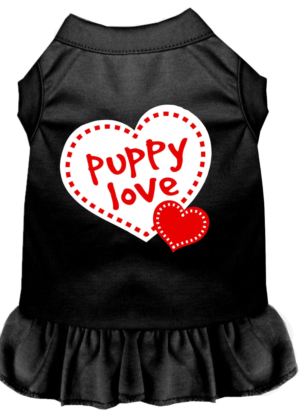 Puppy Love Screen Print Dress Black Xl