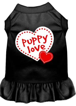 Puppy Love Screen Print Dress Black Xl