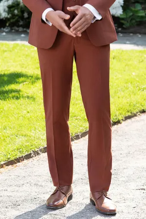 "Metro" Rust Luxury Wool Blend Suit Pants
