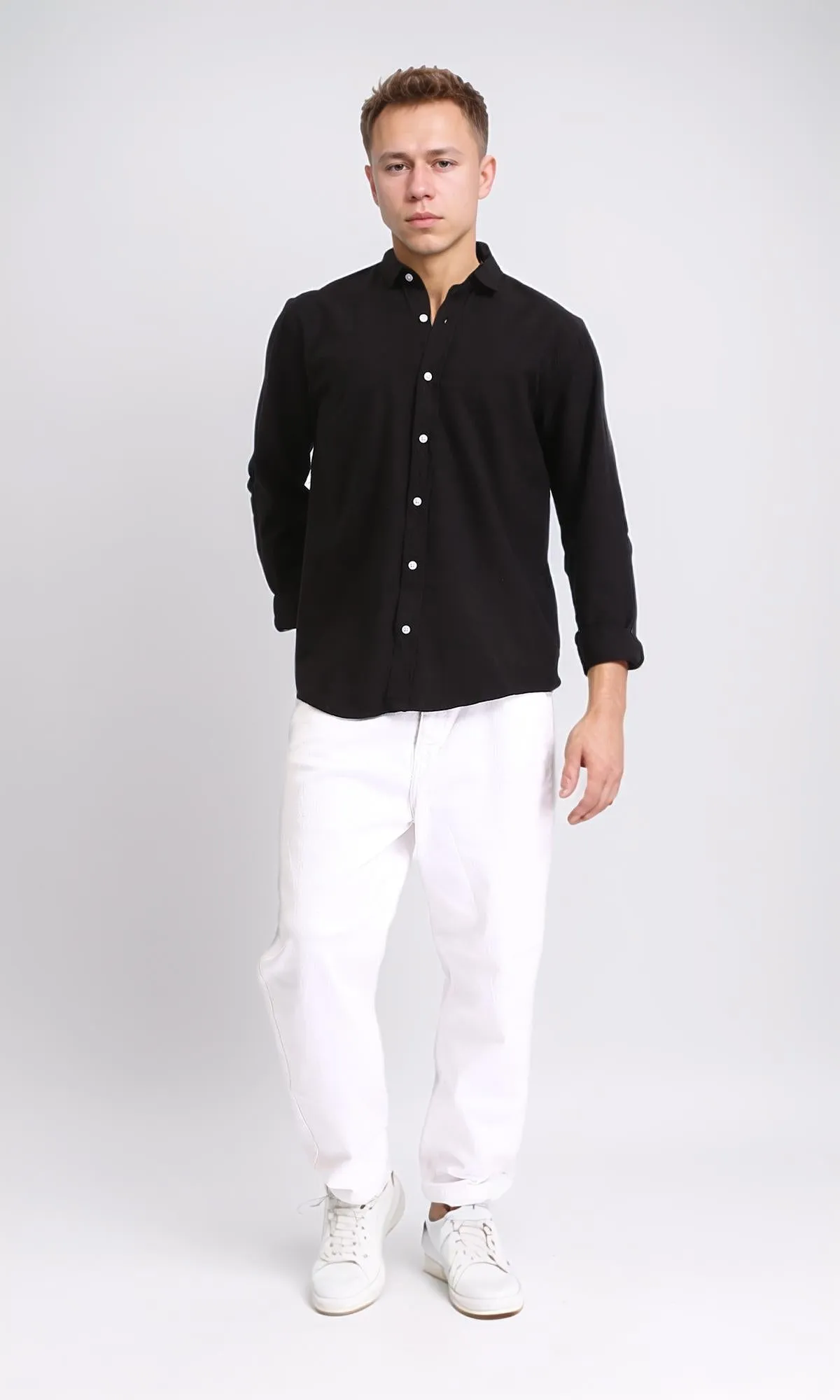 r206397-BUTTON-UP SHIRT - BLACK