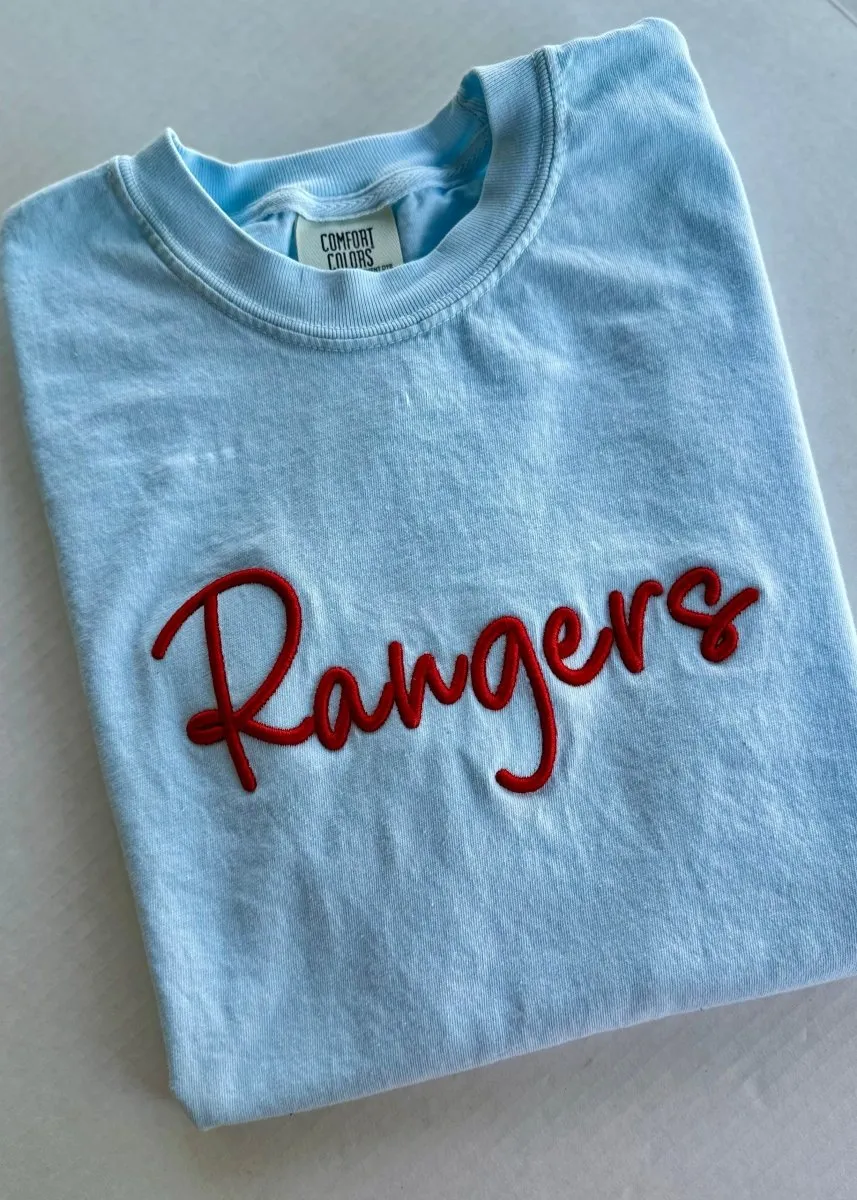 Rangers 3D Puff Embroidered Comfort Colors T-shirt