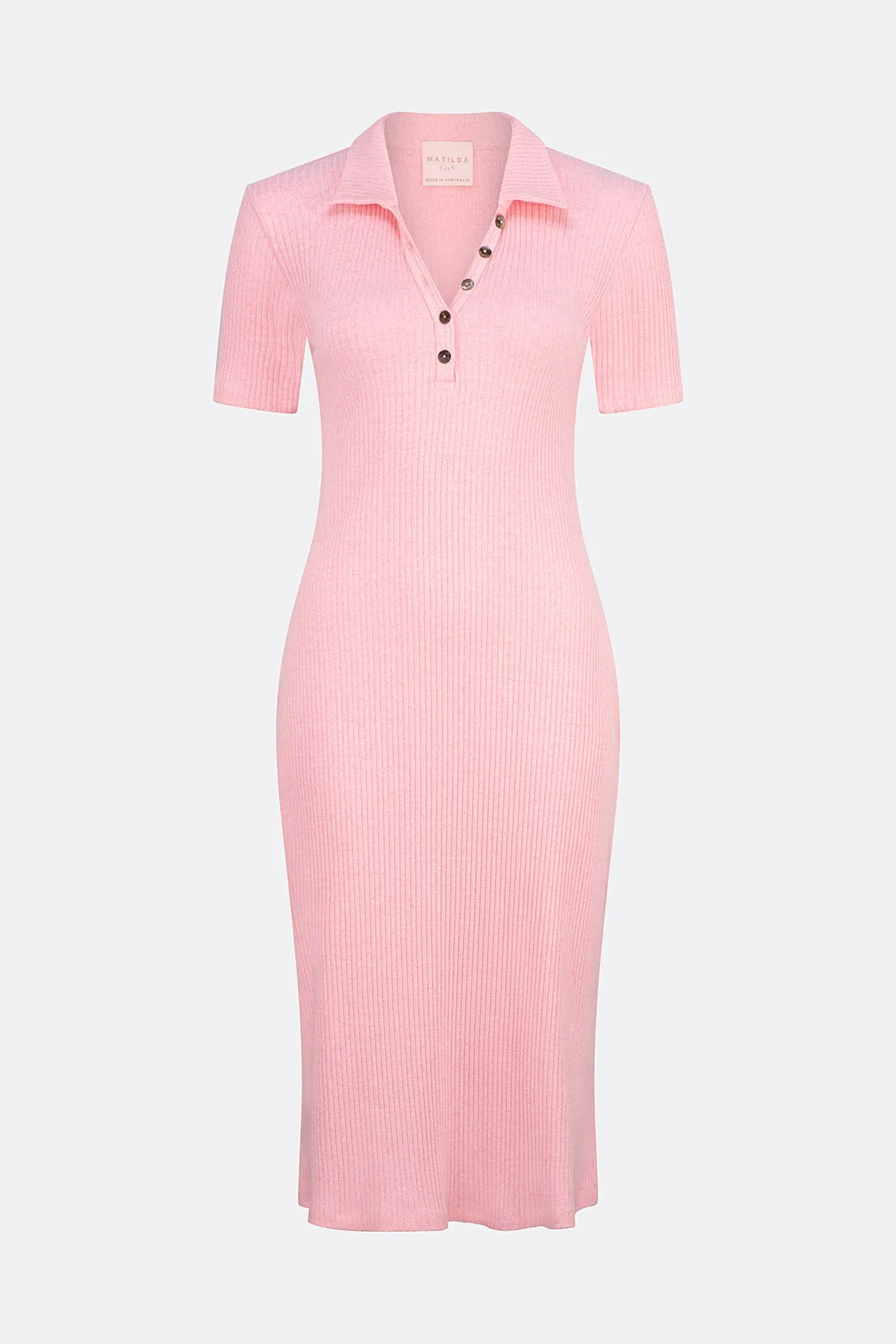 Rhianna Polo Dress Pink Marle