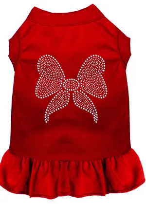 Rhinestone Bow Dress Red Xs