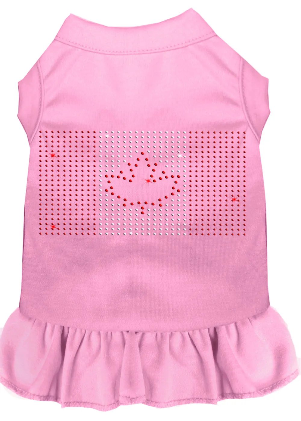 Rhinestone Canadian Flag Dress Light Pink Med