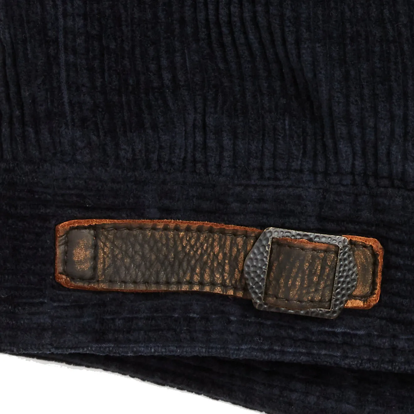 RRL by Ralph Lauren Appliqued Corduroy Leather-Sleeve Jacket Black/Deep Navy