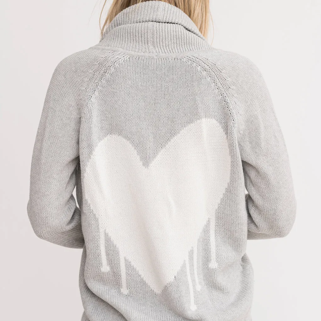 Shawl Collar Cardigan Drippy Heart