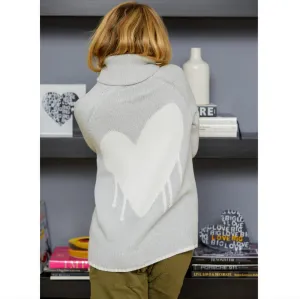 Shawl Collar Cardigan Drippy Heart
