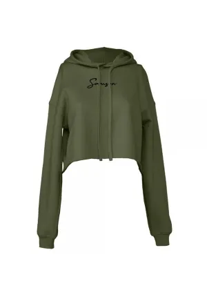 SIGNATURE CROP HOODIE - OLIVE