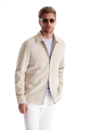 Soft Cloth Canyon Shirt Jacket in Suede - Silver Birch