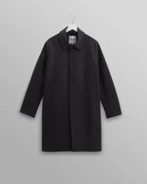Stan - Charcoal Twill Wool Car Coat