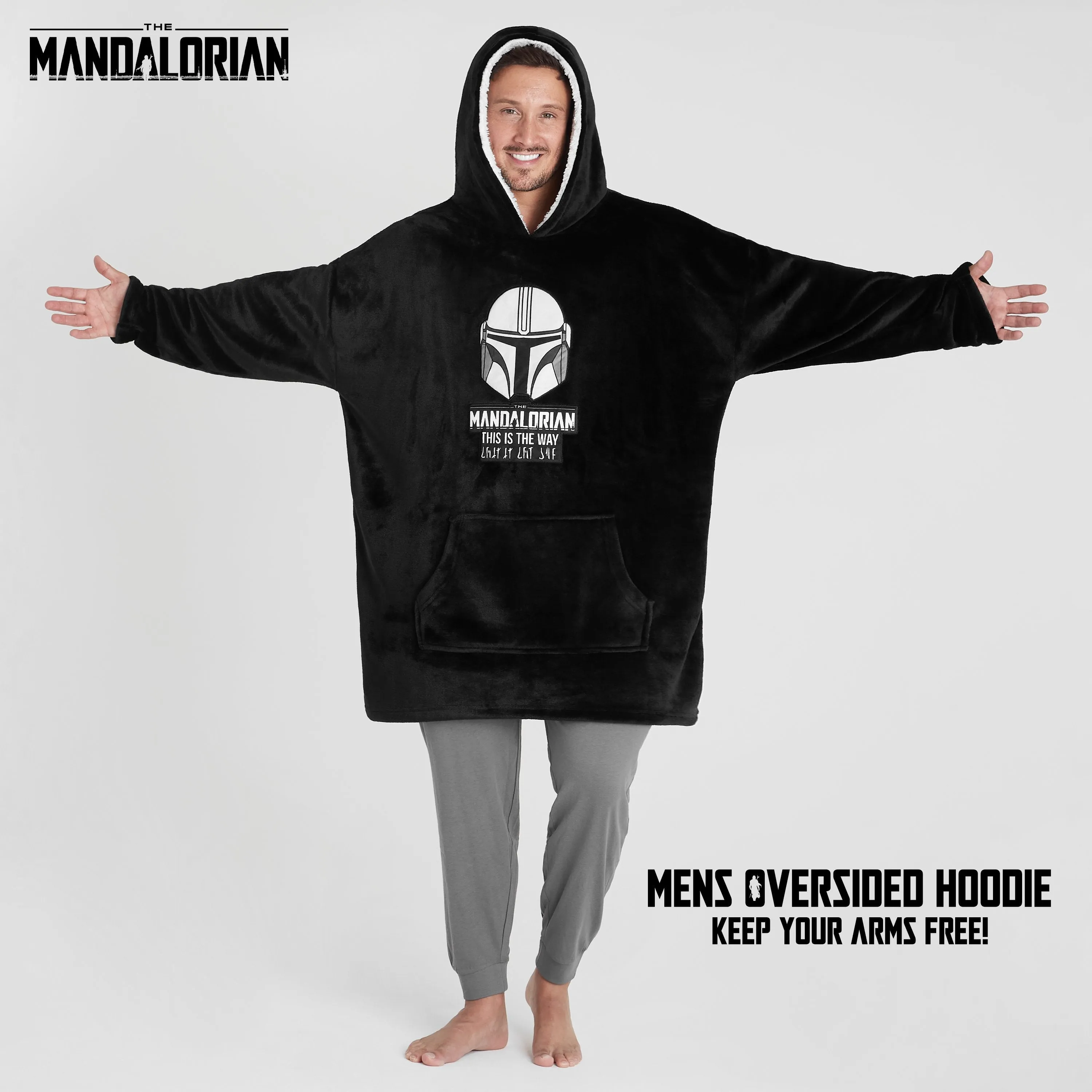 The Mandalorian Mens Hoodie, Fleece Oversized Blanket Hoodie, Gifts for Men