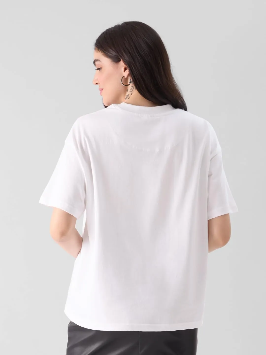 The Souled Store Mulan: Fierce Womens Oversized Fit Graphic Printed Half Sleeve Cotton White Women Oversized T-Shirts Women Oversized T-Shirts Fashionable Trendy Graphic Prints Pop Culture Merchandise