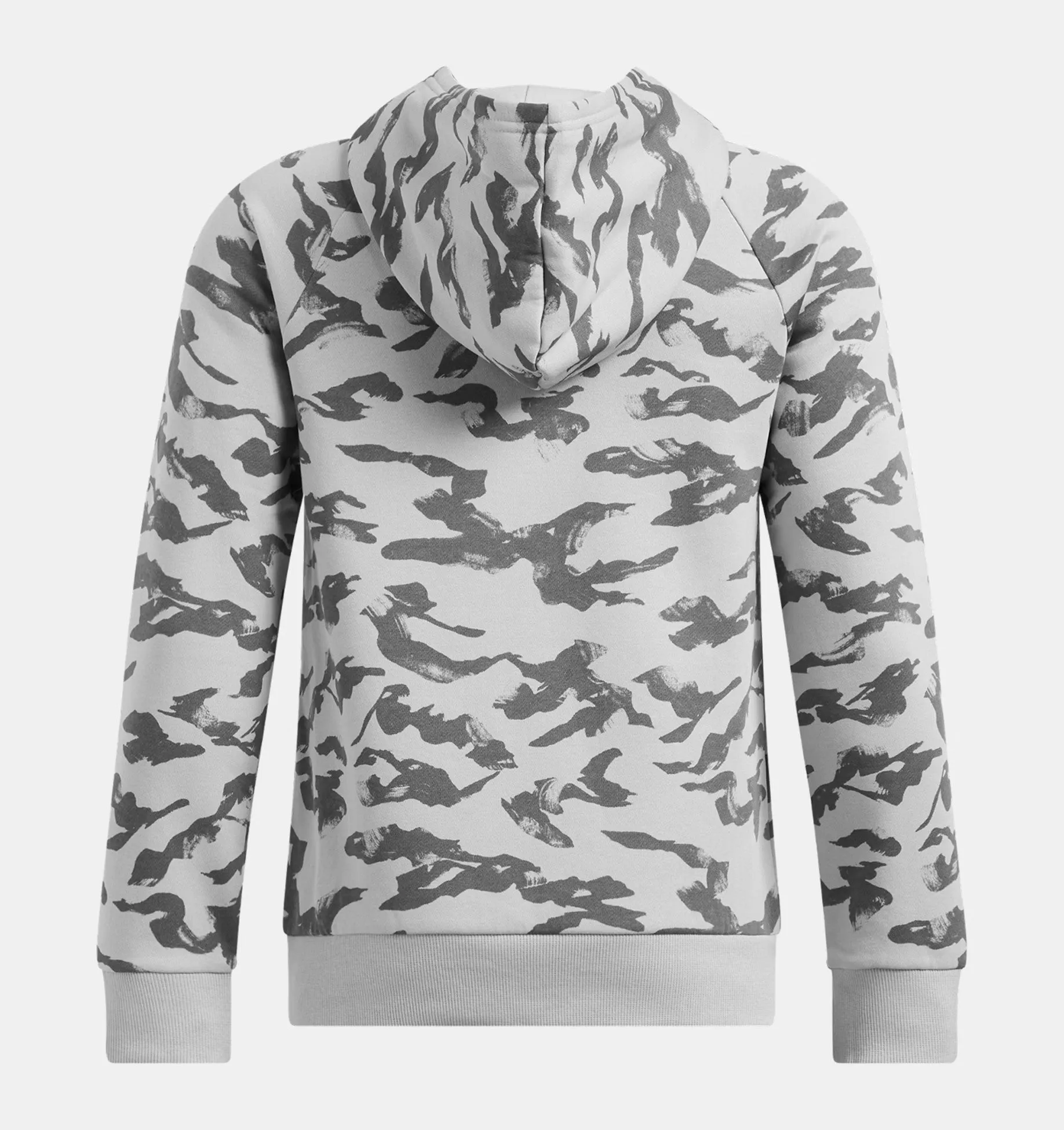 Under Armour Boys' UA Rival Fleece Camo Printed Hoodie - Mod Gray / Castlerock,  Midnight Navy / Downpour Gray