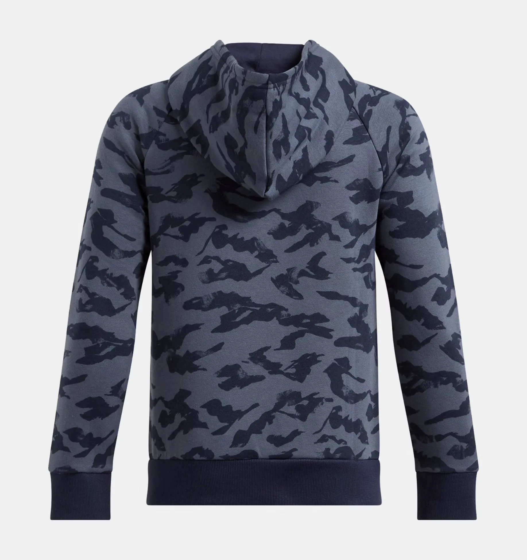 Under Armour Boys' UA Rival Fleece Camo Printed Hoodie - Mod Gray / Castlerock,  Midnight Navy / Downpour Gray