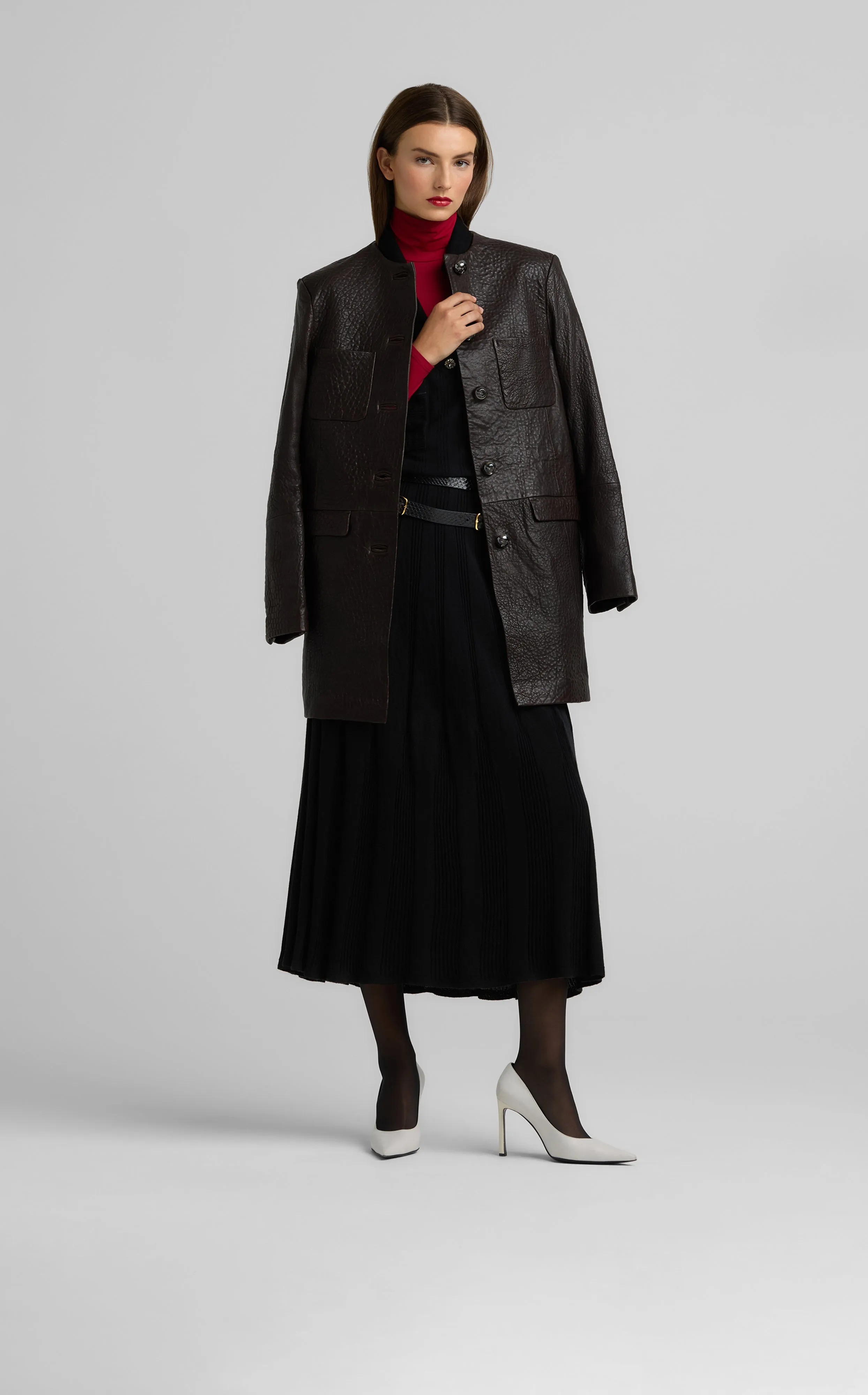 Vintage Edge Leather Coat