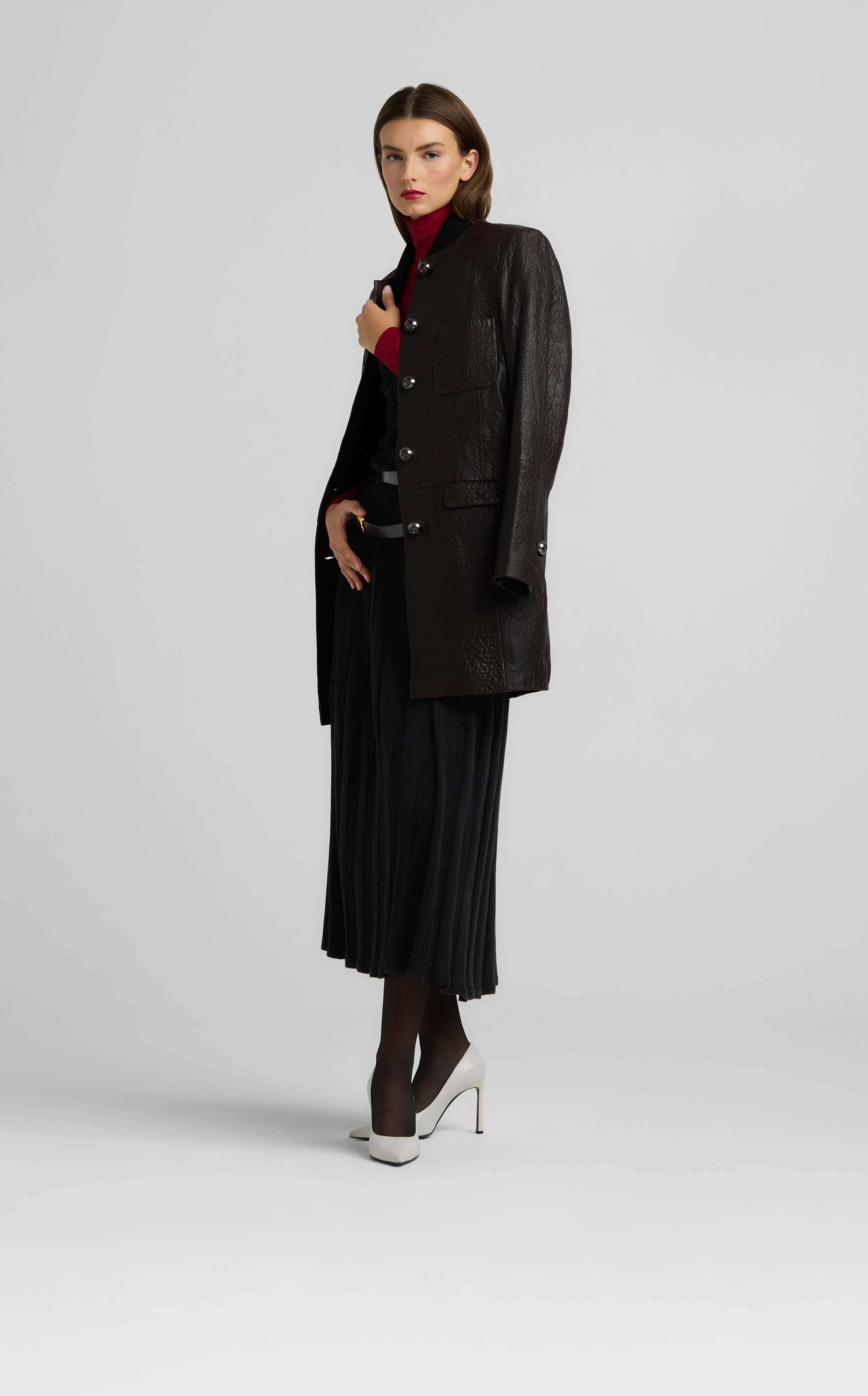 Vintage Edge Leather Coat