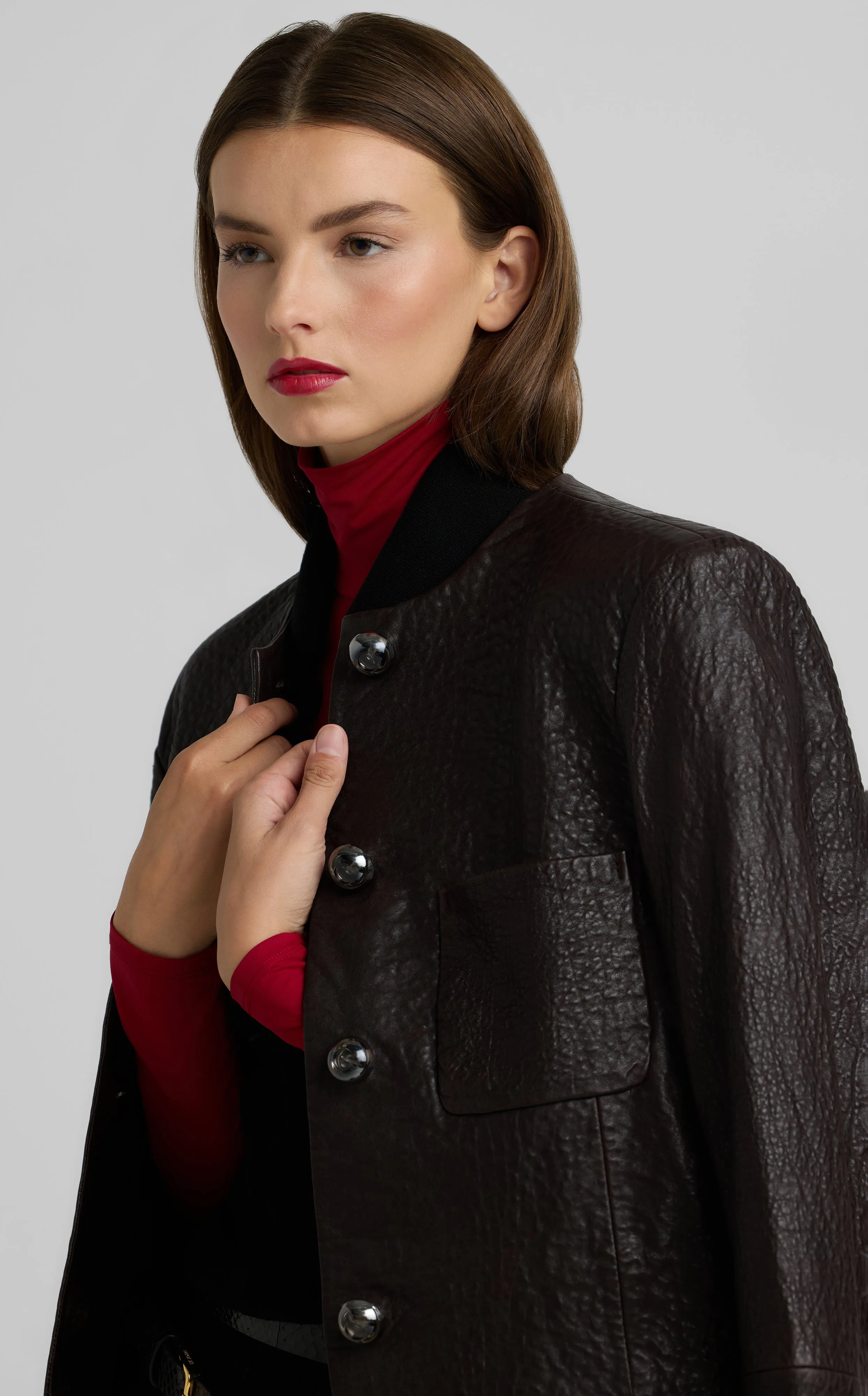 Vintage Edge Leather Coat