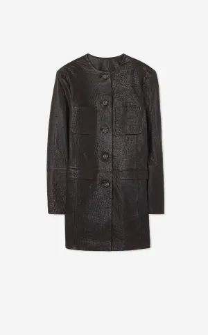 Vintage Edge Leather Coat