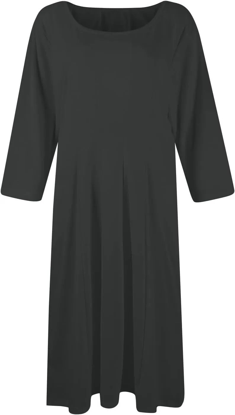 Womens Fall Fashion 2024 Elegant Dresses for Women Pleated Midi A Line Dress Semi Formal