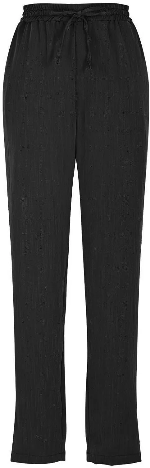 Women's Pants, Peasant Pants Linen Straight Leg Casual Drawstring Trendy Comfortable Fit