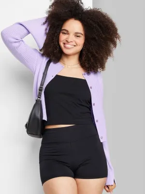Women's Ribbed Cardigan,Light Purple