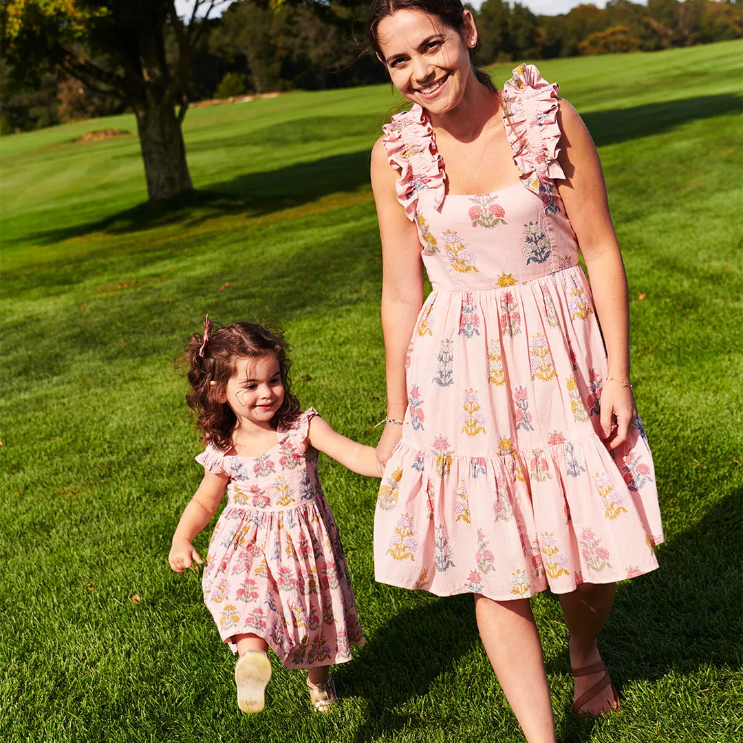 Womens Via Dress - Small Pink Flowerette