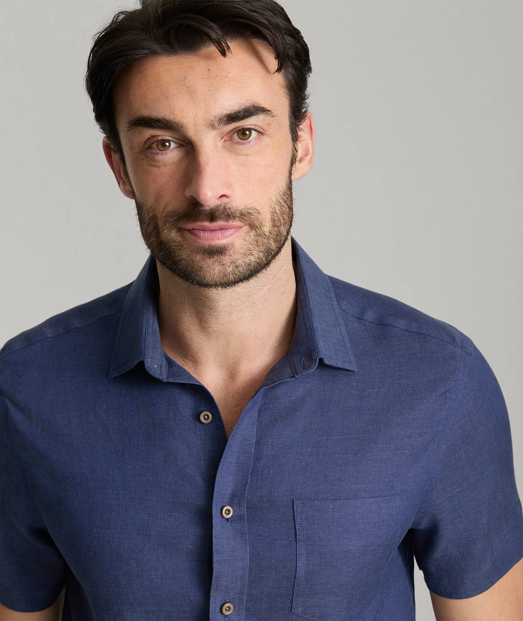 Wrinkle-Resistant Linen Short Sleeve Cameron Shirt