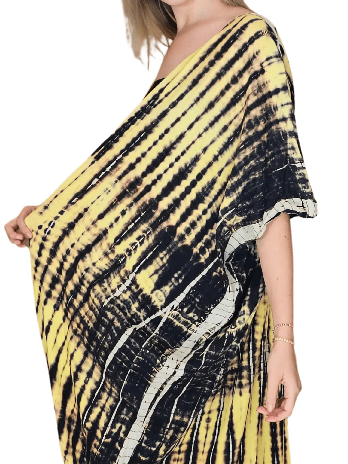 Yellow/Black Boho Tie-Dye Cardigan | Cozy & Chic